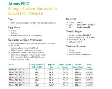 Wilo Atmos PICO 25/1-4 180mm 1 \'\' Dişli Frekans Konvertörlü Sirkülasyon Pompası