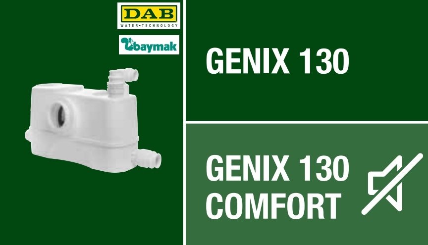 Dab GENİX 130 V220-240/50   0.32kW  220V  3+1 Bağlantılı WC Öğütücü Atık Su Foseptik Tahliye Cihazı