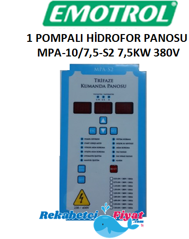 EMOTROL MPA-10/7.5-S2 7,5Kw 380V 1 Pompalı Hidrofor Kontrol Panosu