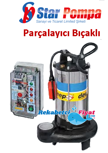 STAR DEEP SPK 200/2 T 3HP 2\'\' Çıkışlı 380v Parçalayıcı Bıçaklı Panolu Foseptik Dalgıç Pompa +pano