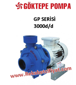 GÖKTEPE GP 200 1hp 3000d/d 2'' Çıkışlı Polipropilen Gövdeli Santrifüj Pompa