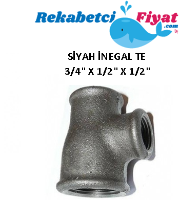 3/4'' X 1/2'' X 1/2'' Siyah İnegal Te