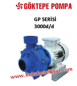 GÖKTEPE GP 200 3hp 3000d/d 2'' Çıkışlı Polipropilen Gövdeli Santrifüj Pompa