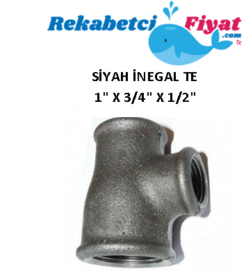 1'' X 3/4'' X 1/2'' Siyah İnegal Te