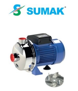 Sumak SMINOX/A-150 X  1.5Hp 220V  Paslanmaz Santrifüj Pompa (AISI 316)