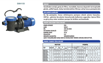 Sumak Smh 150 1.5hp 220v Havuz Pompası