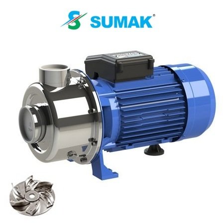 Sumak SMINOX/A-300/2 X  3Hp 220V  Paslanmaz Santrifüj Pompa (AISI 316)