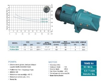 Momentum Pjwm/15m 1.5hp 220v Döküm Gövdeli Jet Pompa