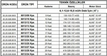 Alarko 6013/24 Kps  25Hp  6\'\' Paslanmaz Derin Kuyu Dalgıç Pompa (Motor+Pompa) ALK-KPS Serisi