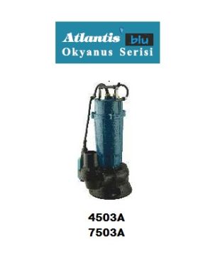 Atlantis 4503A   0.6Hp 220V Yüksek Debili Pis Su Dalgıç Pompa (Alüminyum Sargılı-Okyanus Serisi)