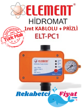 ELEMENT ELT PC1-CS 1mt Kablolu + Pirizli  Dikey Çıkışlı Manometreli Hidromat