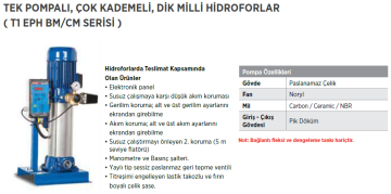Etna T1 EPH C-M 46 2hp 380v Tek Pompalı Çok Kademeli Paket Hidrofor