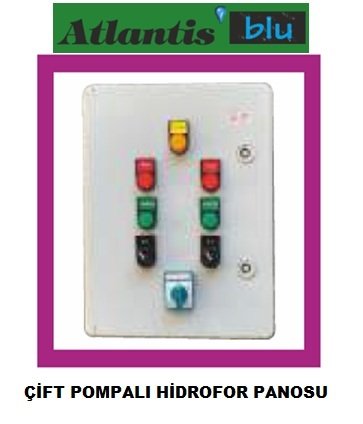 Atlantis SCH S1-3M    1-3Hp  220V  Çift Pompalı Hidrofor Panosu (Klasik, Schneider malzemeli)