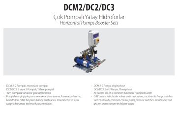 Aquastrong  DC3 XHC 8-50       3x4Hp 380V  Üç Pompalı Yatay Hidrofor