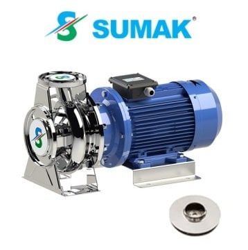 Sumak SMINOX 200/40  7.5Hp 380V  Komple Paslanmaz Çelik Rijit Kaplinli Flanşlı Santrifüj Pompa (AISI 316)