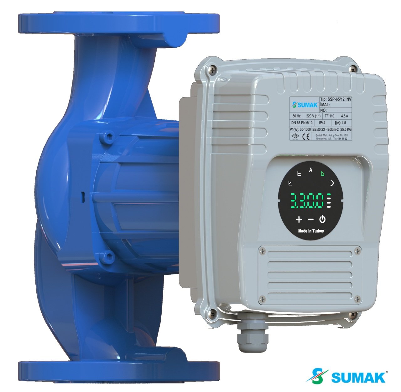 Sumak SSP INV 65/10  220V Frekans Kontrollü Sirkülasyon Pompası