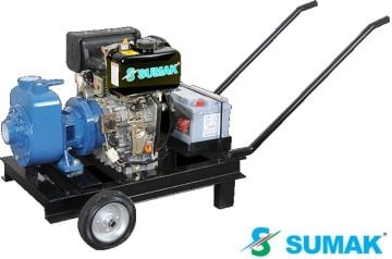 Sumak DSMT750/3 D   7.5Hp 3000 Devir Marşlı Kendinden Klapeli Hava Soğutmalı Dizel Motopomp