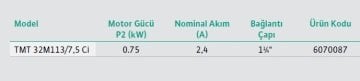 Wilo TMT 32M113/7,5 Ci   1Hp 380V  Yüksek Sıcaklığa Dayanıklı Dalgıç Drenaj Pompa