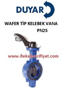 DUYAR DN65 PN25 EPDM Kaplı Sfero Klepeli Wafer Tip Kelebek Vana