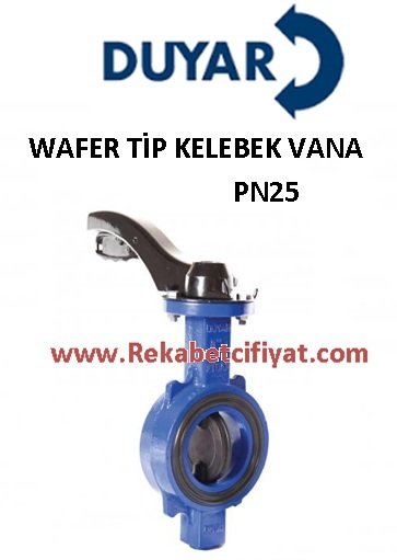 DUYAR DN80 PN25 EPDM Kaplı Sfero Klepeli Wafer Tip Kelebek Vana