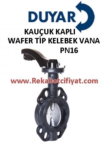 DUYAR DN65 PN16 EPDM Kaplı Sfero Klepeli Kauçuk Wafer Tip Kelebek Vana