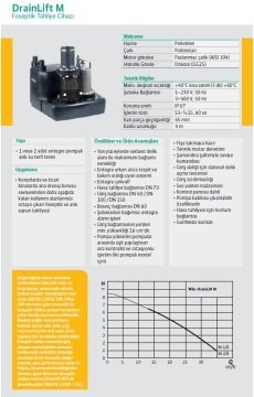 Wilo Drainlift M1/8 M   1.76Hp 220V  Entegre Pompalı Foseptik Tahliye Cihazı