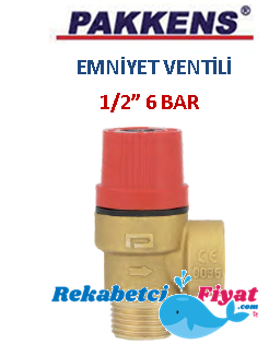 PAKKENS 1/2'' 6 Bar Sabit Basınçlı Emniyet Ventili (erkek)