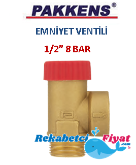 PAKKENS 1/2'' 8 Bar Sabit Basınçlı Emniyet Ventili (erkek)