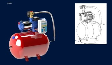 Sumak SYMTH8-220/6   2.2Hp 380V  Yatay Kademeli Paket Hidrofor (100 LİTRE TANKLI)