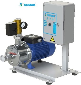 Sumak  SMINOX12A300/3T   1X2.2 kW  380V  Tek Pompalı Emişli Paslanmaz Kademeli Yatay Hidrofor
