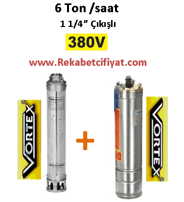 6 GM - 34 4HP 380V Vortex Pompa+ Vortex Motor Derin Kuyu Dalgıç Pompası