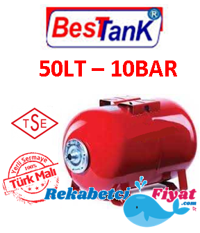 BEST 50LT 10BAR Yatık Genleşme Tankı