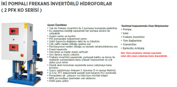 Etna 2 PFK KO 45/5-150 20hp İki Pompalı Frekans Kontrollü Paket Hidrofor