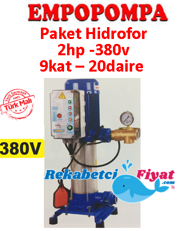 EMPO EMH 80X1/12 T 2HP 380V Tek Pompalı Paket Hidrofor 9kat-20daire