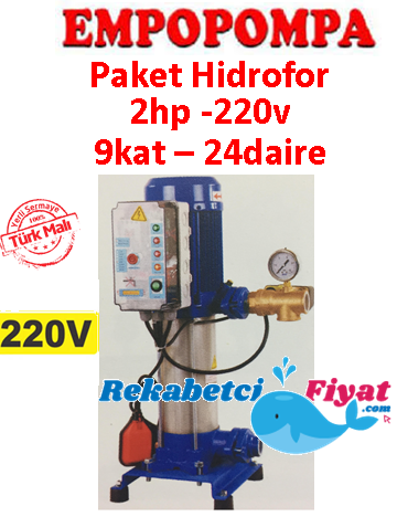 EMPO EMH 90X1/4 M 2HP 220V Tek Pompalı Paket Hidrofor 9kat-24daire