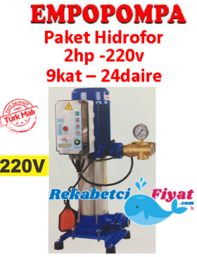 EMPO EMH 90X1/4 M 2HP 220V Tek Pompalı Paket Hidrofor 9kat-24daire