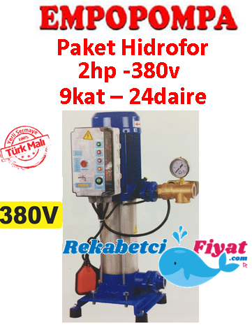 EMPO EMH 90X1/4 T 2HP 380V Tek Pompalı Paket Hidrofor 9kat-24daire
