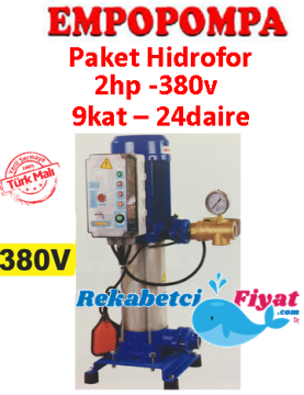 EMPO EMH 90X1/4 T 2HP 380V Tek Pompalı Paket Hidrofor 9kat-24daire