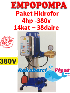 EMPO EMH 90X1/8 T 4HP 380V Tek Pompalı Paket Hidrofor 14kat-38daire