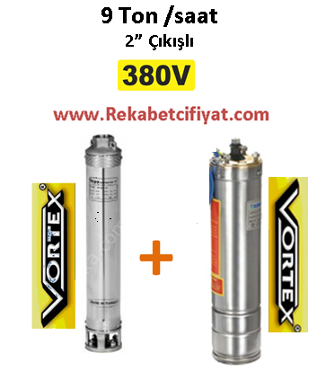 9 GM - 11 1,5HP 380V Vortex Pompa+Vortex Motor Derin Kuyu Dalgıç Pompası