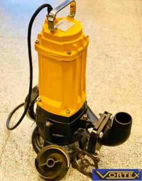 Vortex WCR 550 DT   5.5HP 380V   Krom Açık Fanlı Bıçaklı ve Öğütücülü Pis Su Dalgıç Pompa (Tıkanma Yapmaz)