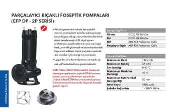 Etna EFP 150DP-2P  20Hp 380V Döküm Gövdeli Parçalayıcı Bıçaklı Foseptik Dalgıç Pompa
