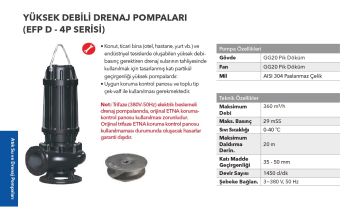 Etna EFP 150D-4P  20Hp 380V  Pik Döküm Gövdeli Yüksek Debili Drenaj Dalgıç Pompa