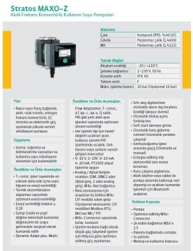 Wilo Stratos MAXO-Z 40/0.5-12 PN6/10  220V  DN 40\'\' Frekans Konvertörlü Kullanım Suyu Sirkülasyon Pompası