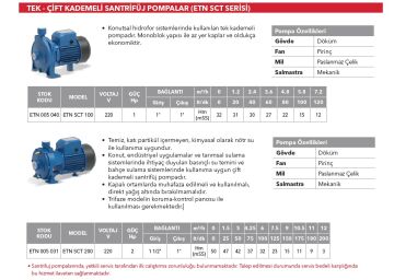 Etna ETN SCT 200  2Hp 220V Döküm Gövdeli Çift Kademeli Santrifüj Pompa