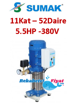 SUMAK SHT16A 550/5 5.5HP 380V Tek Pompalı Paket Hidrofor (11kat-52daire)