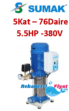 SUMAK SHT16A 550/4 5.5HP 380V Tek Pompalı Paket Hidrofor (5kat-76daire)
