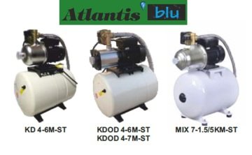 Atlantis  KD 2-6M-ST      1Hp 220V  Hazır Paket Hidrofor ( 24 Litre Sabit Membranlı Tanklı)