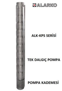 Alarko 7077/01   7.5Hp  7\'\' Paslanmaz Çelik Derin Kuyu Tek Dalgıç Pompa (Tek Pompa-Pompa Kademesi) ALK-KPS Serisi