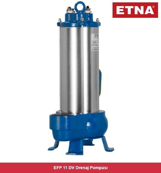 Etna EFP 11DV  1.1kW 220V Döküm Gövdeli Vorteks Çarklı Foseptik Drenaj Dalgıç Pompa